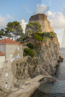 The Lovrijenac Fortress outside the old town of Dubrovnik at sunset
