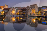 The old town of Vrboska on Hvar Island at dusk