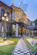 The National theatre (Teatro Nacional) in San Jose at dusk