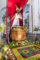 Vigil at Holy Thursday during the Holy Week 2017 inside the cathedral San Jose in Antigua