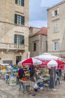Local market at a small square in the old town of Dubrovnik