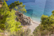 High-angle view over Jagodna Beach on Hvar Island