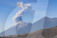 Eruption of the Volcano of Fire (Volcan de Fuego) seen from Antigua