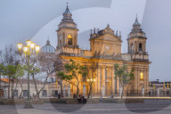 The Metropolitan Cathedral in Guatemala City at dusk