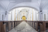 Interior of the cathedral La Merced in Antigua