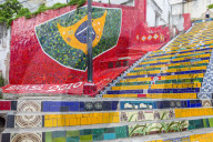The world-famous Selaron Steps, Lapa, Rio de Janeiro, Brazil