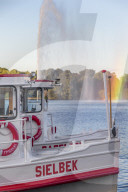 Passenger boats at the Inner Alster, Hamburg, Germany