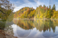 Lake Kozjak inside Plitvice Lakes National Park during autumn