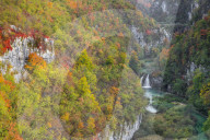 Elevated view over Korana River during autumn, Plitvice, Croatia