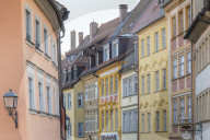 Fronts of old buildings at the historical centre of Bamberg, Upper Franconia, Bavaria, Germany, Europe