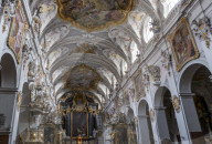 Interior of the Romanesque St. Emmeram's Basilica, Regensburg, UNESCO World Heritage Site, Bavaria, Germany, Europe