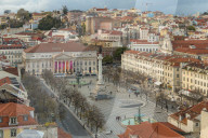 View from Santa Justa Lookout over Rossio Square (Pedro IV Square), Lisbon, Portugal, Europe