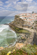 View from a lookout over the village Azenhas do Mar, Portugal, Europe