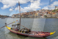 Traditional Rabelo boat on Douro River, Porto, Portugal, Europe