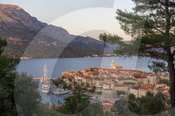 View from a lookout over the old town of Korcula