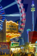 The funfair Hamburger Dom at dusk