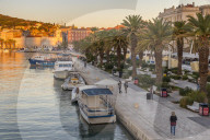 The seaside promenade of Split at sunrise