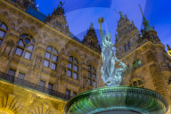 Fountain in the inner courtyard of the town hall of Hamburg