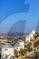 Mills, along the road to the Castle, Leros Island, Greece