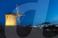 Patmos, Dodecanese, Greecewindmills in Chora
