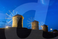 Patmos, Dodecanese, Greecewindmills in Chora