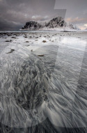 Sand patterns on Skagsanden beach in the Lofoten Islands