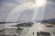 Floating village with aquaculture to cultivate sewed and kelp