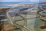 Bay of Cadiz aquaculture and salt harvesting and atlantic ocean