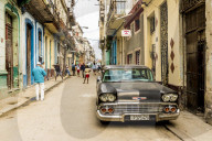 A typical street scene in Havana Cuba.