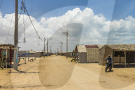 The main street in Cabo de la Vela, Guajira, Colombia, South America.
