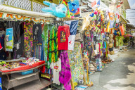 A colourful souvenir stall in Bocas del Toro in Panama.