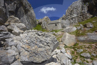 St Govan's chapel built in to the cliffs near St Govan's Head, Pembrokeshire, Wales, U.K.