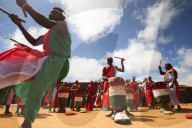 Traditional Burundian dance with typical drums, Africa, Burundi