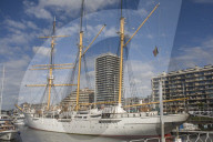 Mercator floating museum ship at marina in Ostend, Belgium