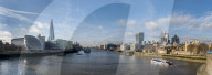 London, City Shard Tower panorama from Tower Bridge