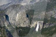 Yosemite falls and half dome rock