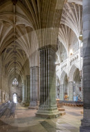 Nave and S Aisle looking NW, Exeter Cathedral, Devon, UK