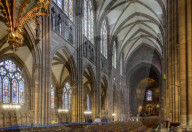 Nave looking E, Strasbourg Cathedral, France