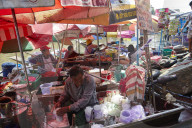 floating food stalls at Amphawa floating market, Bangkok, Thailand