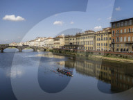 Rowers on the River Arno, Florence, Italy, Europe