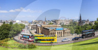 Edinburgh City centre, museums, galleries and Edinburgh Skyline, The Mound, Edinburgh, Midlothian, Scotland, UK, GB, EU, Europe