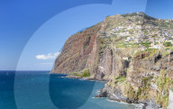 View of the high sea cliff headland Cabo Girao on the south coast of Madeira, Portugal, EU, Europe