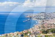 View over Funchal, capital city of Madeira, city, port and harbour, Portugal, EU, Europe