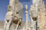 Bulls of the Gate of all the Nations. Persepolis site. Persepolis. Iran.