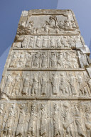 Guard of immortals. Palace of the hundred columns. Persepolis site. Persepolis. Iran.