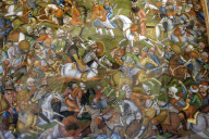 ShÃ¢h Ismail I defeats Ottoman troops at the Battle of ChalderÃ¢n. Chehel Sotoun palace (40 columns). Ispahan. Iran.