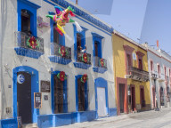 Colorful street, Oaxaca, Mexico, North America