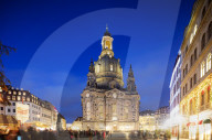 Europe, Germany, Saxony, Dresden, Neumarkt, Frauenkirche (Frauen Church) statue of Martin Luther