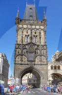 Europe, Czech Republic, Bohemia, Prague, Unesco site, Prague marathon running through the Powder Tower
