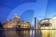 Europe, Germany, Brandenburg, Berlin, The Paul Lobe House legislative building next to the Reichstag